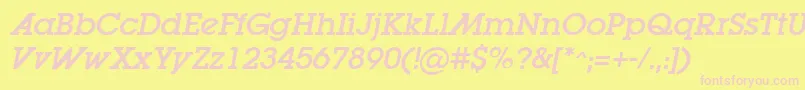 LugaadOblique Font – Pink Fonts on Yellow Background