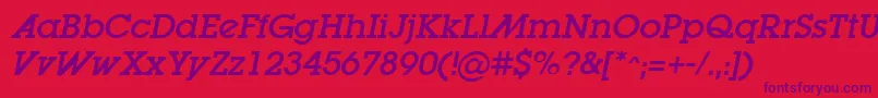 LugaadOblique Font – Purple Fonts on Red Background