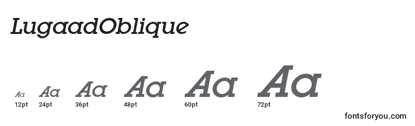 Размеры шрифта LugaadOblique