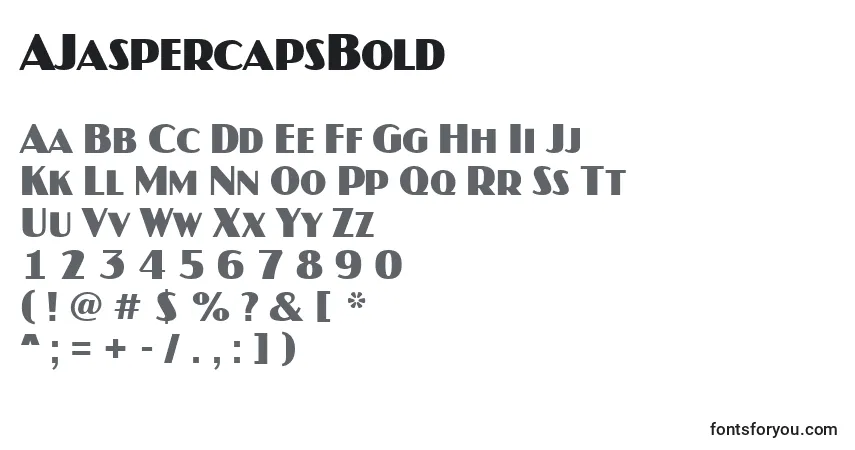 AJaspercapsBoldフォント–アルファベット、数字、特殊文字