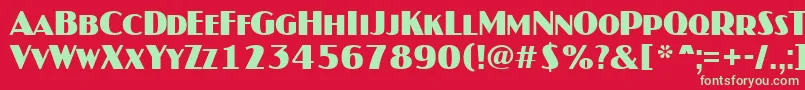 AJaspercapsBold Font – Green Fonts on Red Background