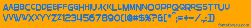 ChromiaSupercapCondensedBold Font – Blue Fonts on Orange Background