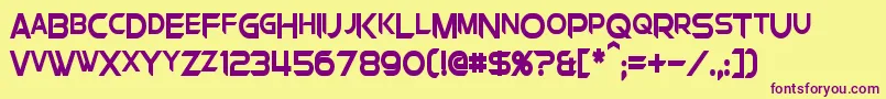 ChromiaSupercapCondensedBold Font – Purple Fonts on Yellow Background