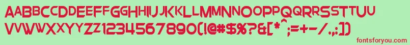 ChromiaSupercapCondensedBold Font – Red Fonts on Green Background