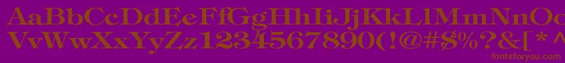 Fonte TiffanyBoldWd – fontes marrons em um fundo roxo