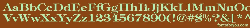TiffanyBoldWd-fontti – vihreät fontit ruskealla taustalla