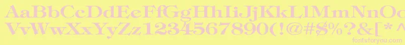 フォントTiffanyBoldWd – ピンクのフォント、黄色の背景