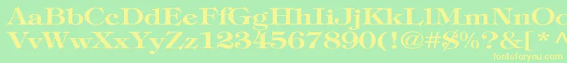 TiffanyBoldWd Font – Yellow Fonts on Green Background