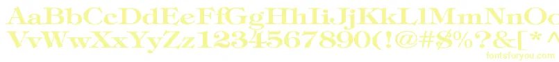 フォントTiffanyBoldWd – 白い背景に黄色の文字