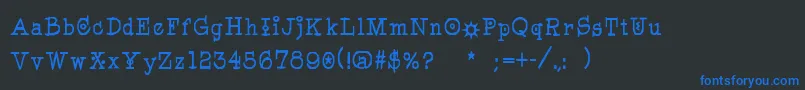 Pegyptienne-fontti – siniset fontit mustalla taustalla
