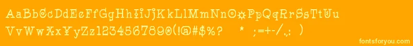 Weitere Informationen zur Pegyptienne-Schriftart Pegyptienne-Schriftart – Gelbe Schriften auf orangefarbenem Hintergrund