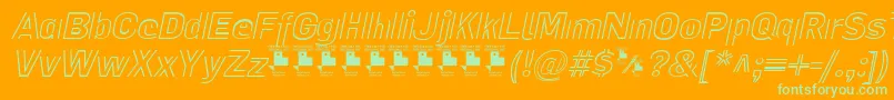 LaPejinaFontItalicPersonalUse Font – Green Fonts on Orange Background