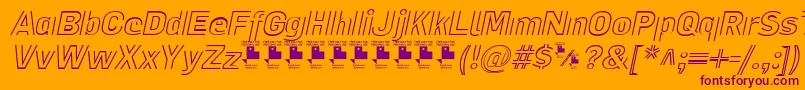 LaPejinaFontItalicPersonalUse-fontti – violetit fontit oranssilla taustalla