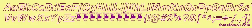 LaPejinaFontItalicPersonalUse Font – Purple Fonts on Yellow Background