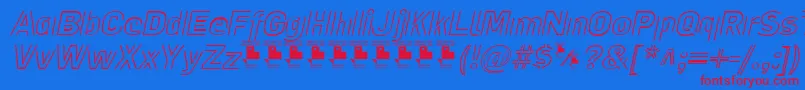 フォントLaPejinaFontItalicPersonalUse – 赤い文字の青い背景