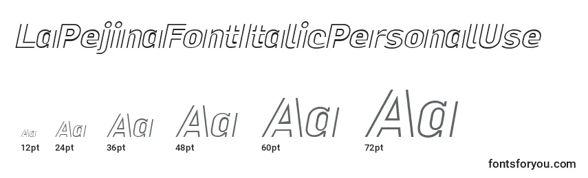 Größen der Schriftart LaPejinaFontItalicPersonalUse (88248)