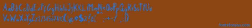 Stobau Font – Blue Fonts on Brown Background
