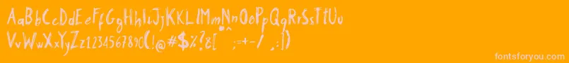 Stobau Font – Pink Fonts on Orange Background