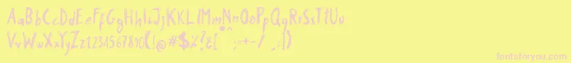 Stobau Font – Pink Fonts on Yellow Background