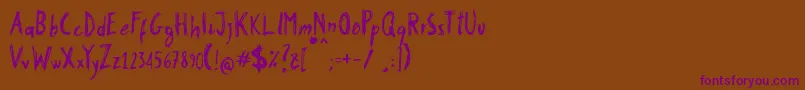 Stobau Font – Purple Fonts on Brown Background
