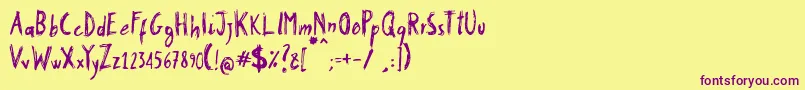 Stobau Font – Purple Fonts on Yellow Background