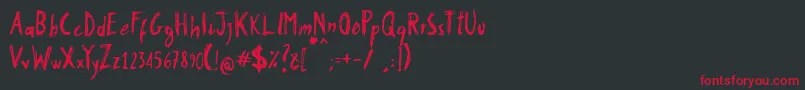 Stobau Font – Red Fonts on Black Background