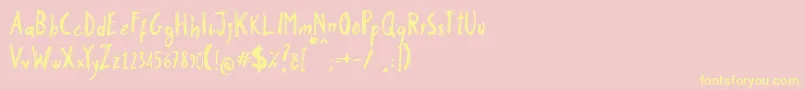 Stobau Font – Yellow Fonts on Pink Background