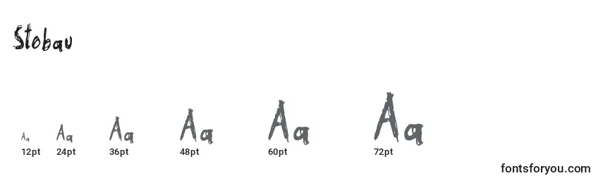 Размеры шрифта Stobau