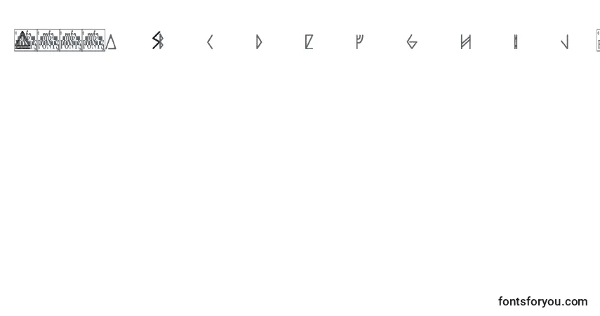 Schriftart OdinsSpear – Alphabet, Zahlen, spezielle Symbole