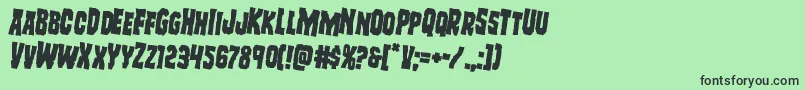 フォントFreakfinderrotate2 – 緑の背景に黒い文字