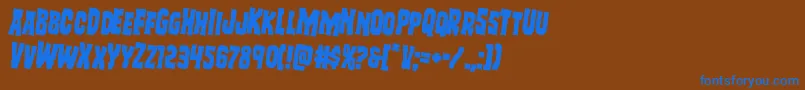 フォントFreakfinderrotate2 – 茶色の背景に青い文字