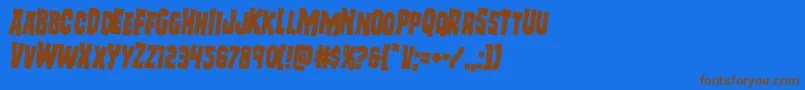 Freakfinderrotate2-fontti – ruskeat fontit sinisellä taustalla