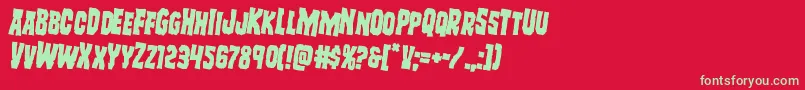 Freakfinderrotate2 Font – Green Fonts on Red Background