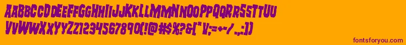 Freakfinderrotate2-Schriftart – Violette Schriften auf orangefarbenem Hintergrund