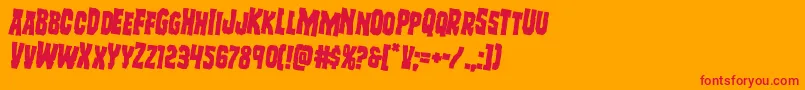 Fonte Freakfinderrotate2 – fontes vermelhas em um fundo laranja