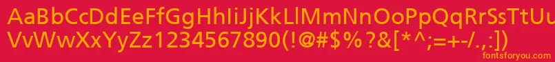 FrutigerCe55Roman Font – Orange Fonts on Red Background