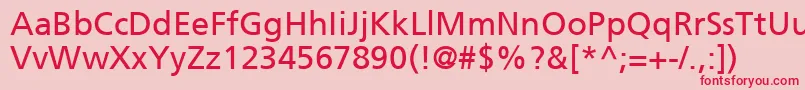 FrutigerCe55Roman Font – Red Fonts on Pink Background
