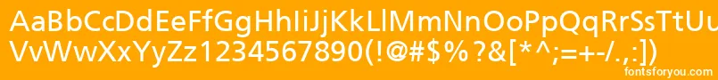 FrutigerCe55Roman Font – White Fonts on Orange Background
