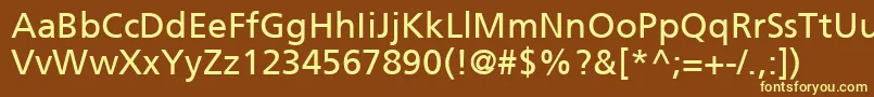 FrutigerCe55Roman Font – Yellow Fonts on Brown Background