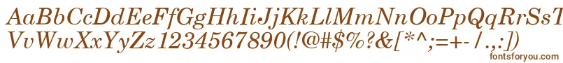 NewCenturySchoolbookLtItalic-fontti – ruskeat fontit valkoisella taustalla