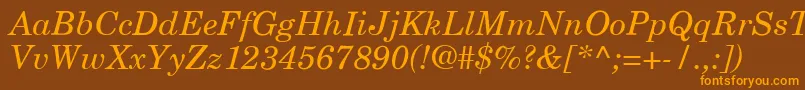 NewCenturySchoolbookLtItalic Font – Orange Fonts on Brown Background