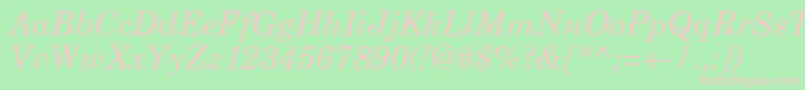 NewCenturySchoolbookLtItalic Font – Pink Fonts on Green Background