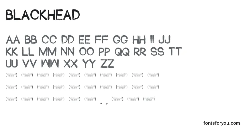Schriftart Blackhead (88254) – Alphabet, Zahlen, spezielle Symbole