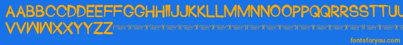 Blackhead Font – Orange Fonts on Blue Background