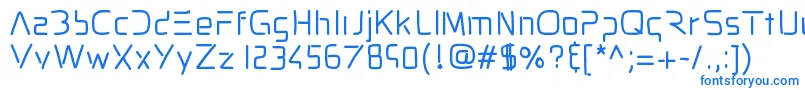 フォントPixopopdodo – 白い背景に青い文字