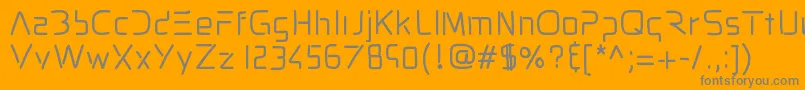 フォントPixopopdodo – オレンジの背景に灰色の文字