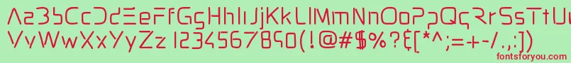 Czcionka Pixopopdodo – czerwone czcionki na zielonym tle