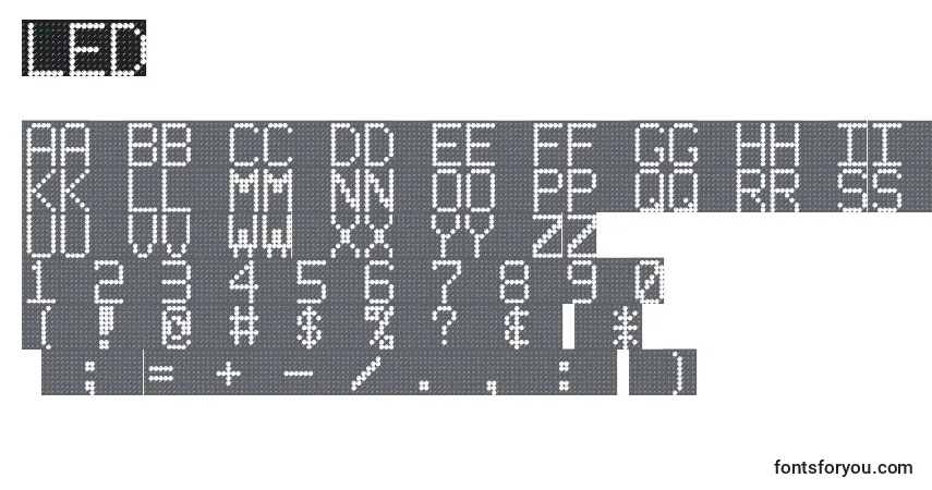 Schriftart Led – Alphabet, Zahlen, spezielle Symbole