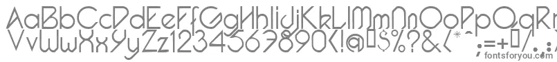 PacotillLight-fontti – harmaat kirjasimet valkoisella taustalla
