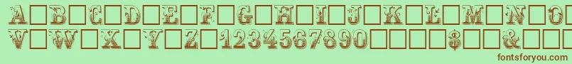 Ncr Font – Brown Fonts on Green Background